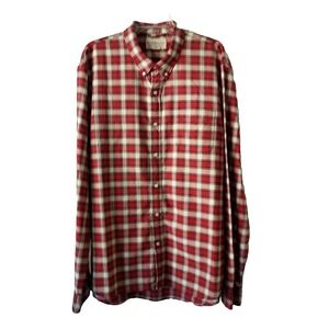 Ralph Lauren Denim & Supply Men's 2 XL Long Sleeve Red Plaid Cotton Shirt